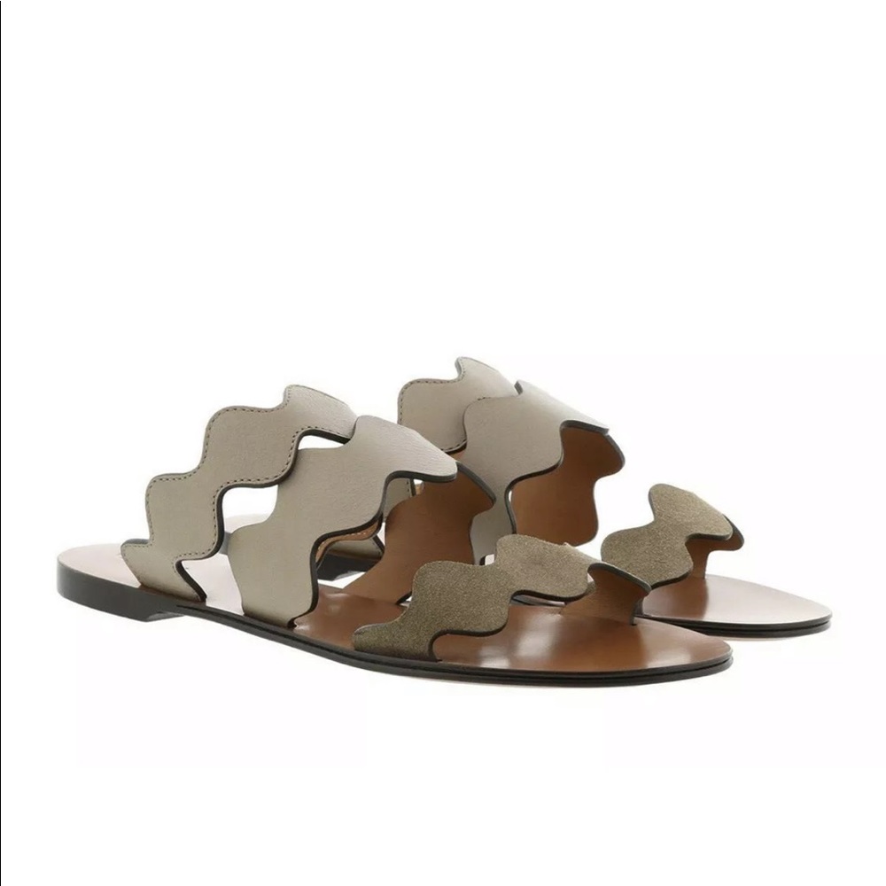 Chloé sandals in a beautiful Olive green/grey - Picture 1 of 5